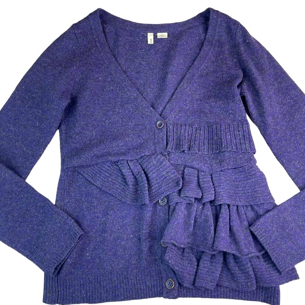 Moth Anthropologie Deep Purple Cardigan Sweater